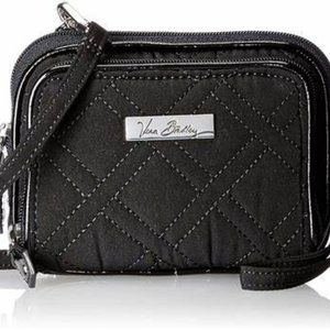 VERA BRADLEY ON THE SQUARE QUILTED MICROFIBER CROSS BODY WALLET WRISTLET BAG
